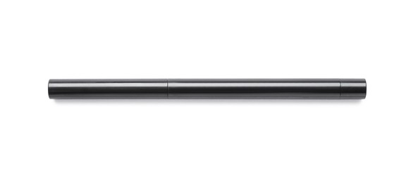 Photo of Black twist up eye pencil isolated on white, top view