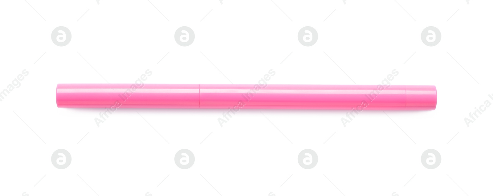 Pink twist up eye pencil isolated on white, top view Photo of Pink twist up eye pencil isolated on white, top view