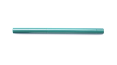Photo of Green twist up eye pencil isolated on white, top view