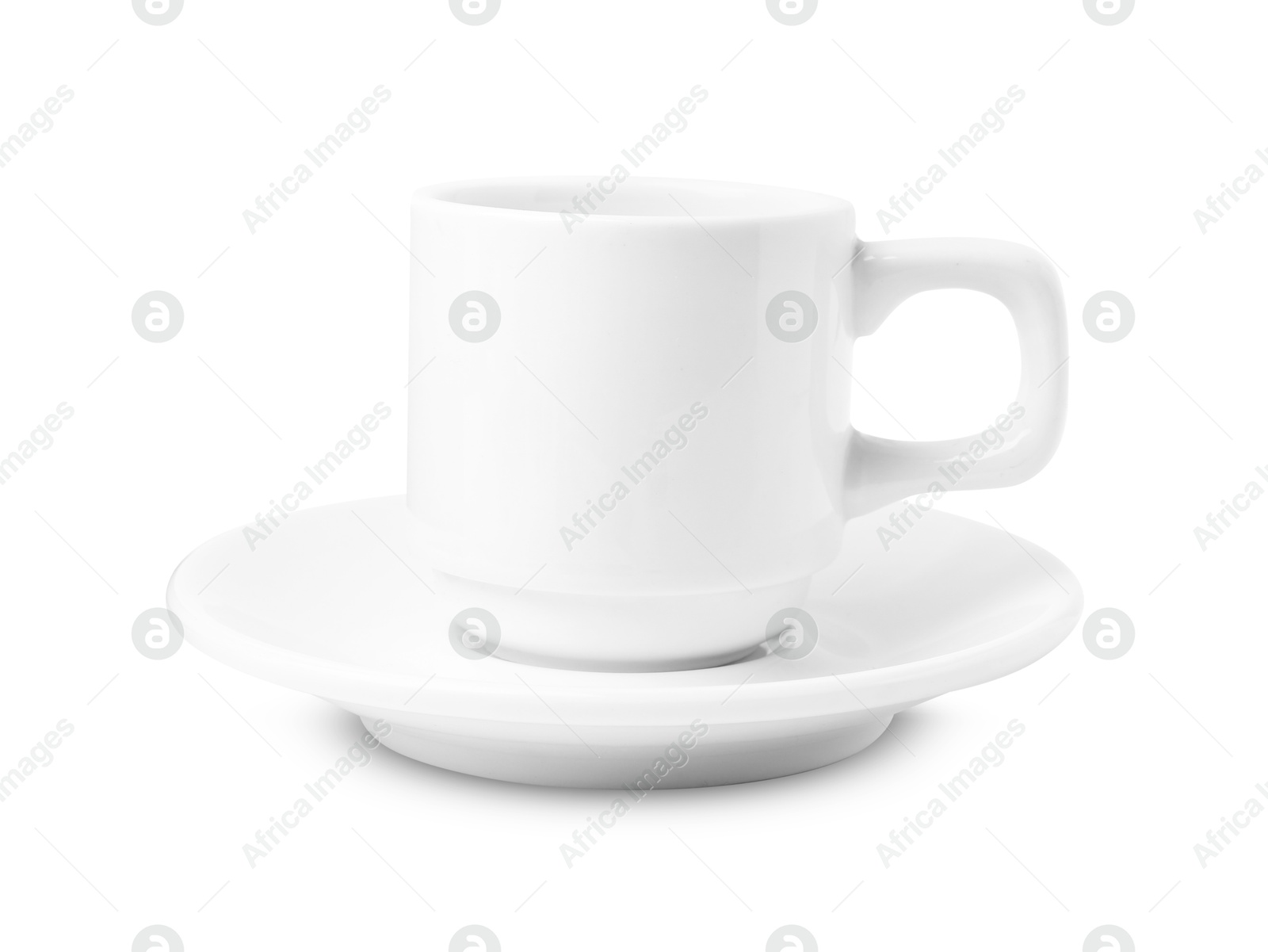 Coffee cup and saucer isolated on white Photo of Coffee cup and saucer isolated on white