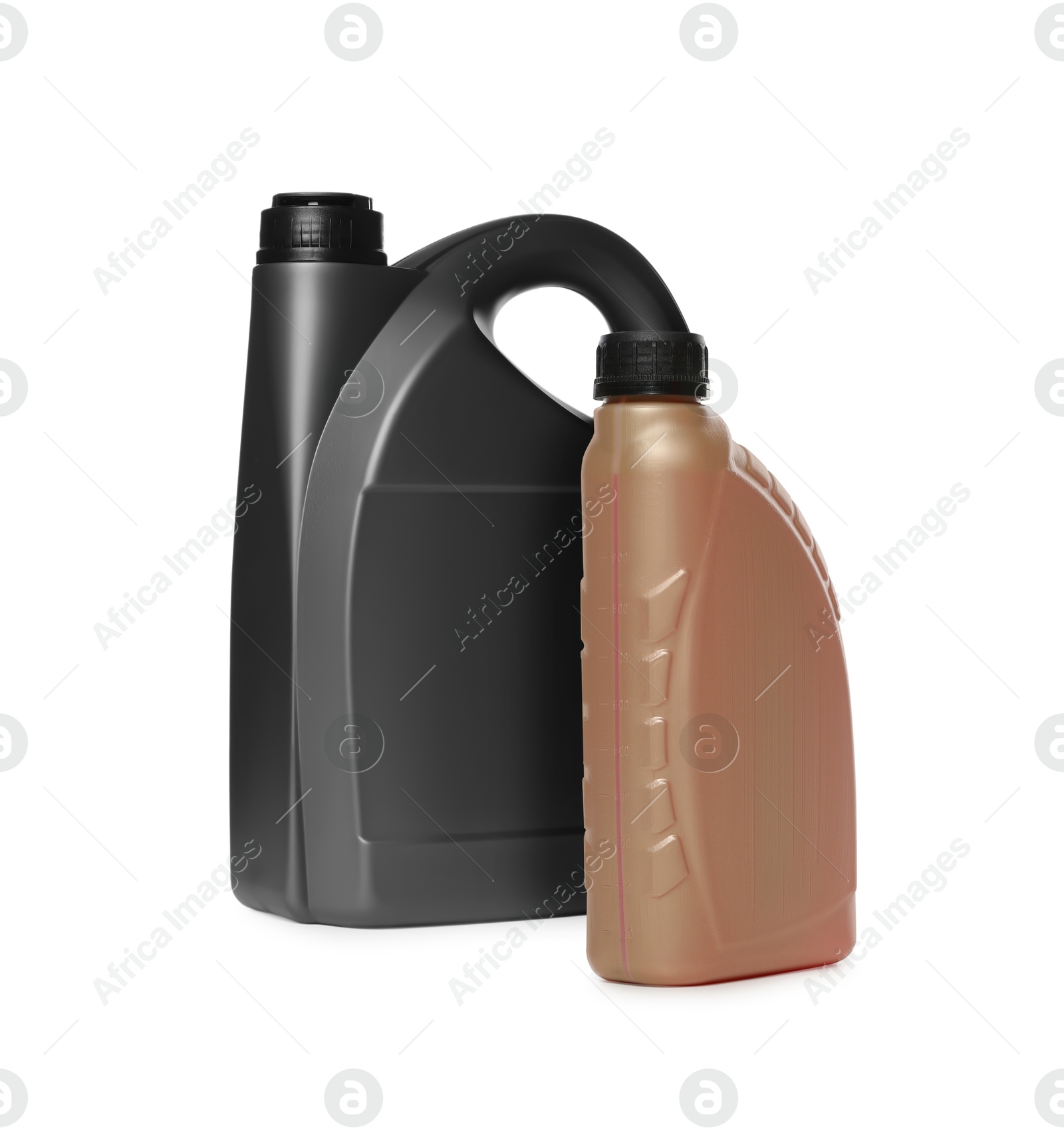 Two different plastic containers on white background Image of Two different plastic containers on white background