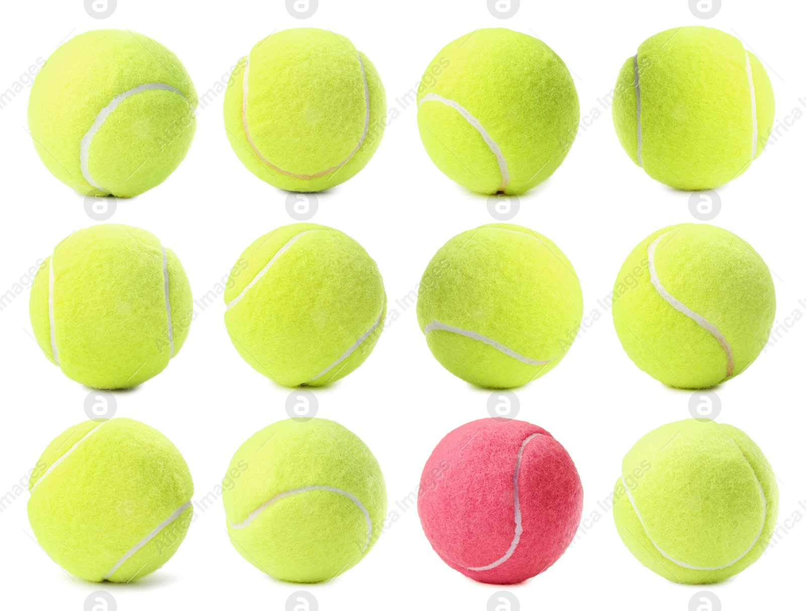 Individuality, uniqueness, different. Crimson tennis ball among yellow ones on white background Image of Individuality, uniqueness, different. Crimson tennis ball among yellow ones on white background