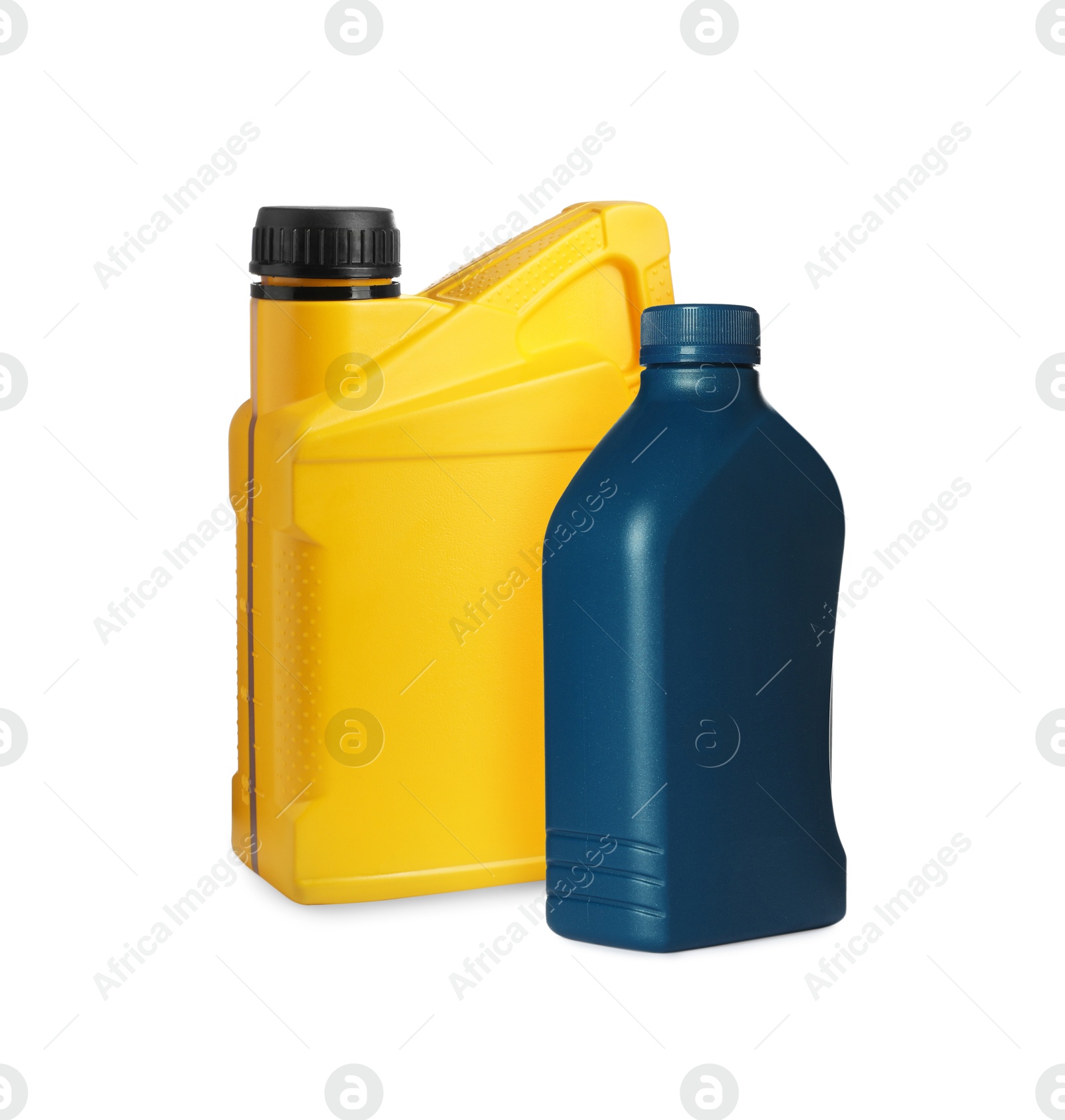 Two different plastic containers on white background Image of Two different plastic containers on white background