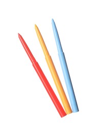 Photo of Bright twist up eye pencils isolated on white