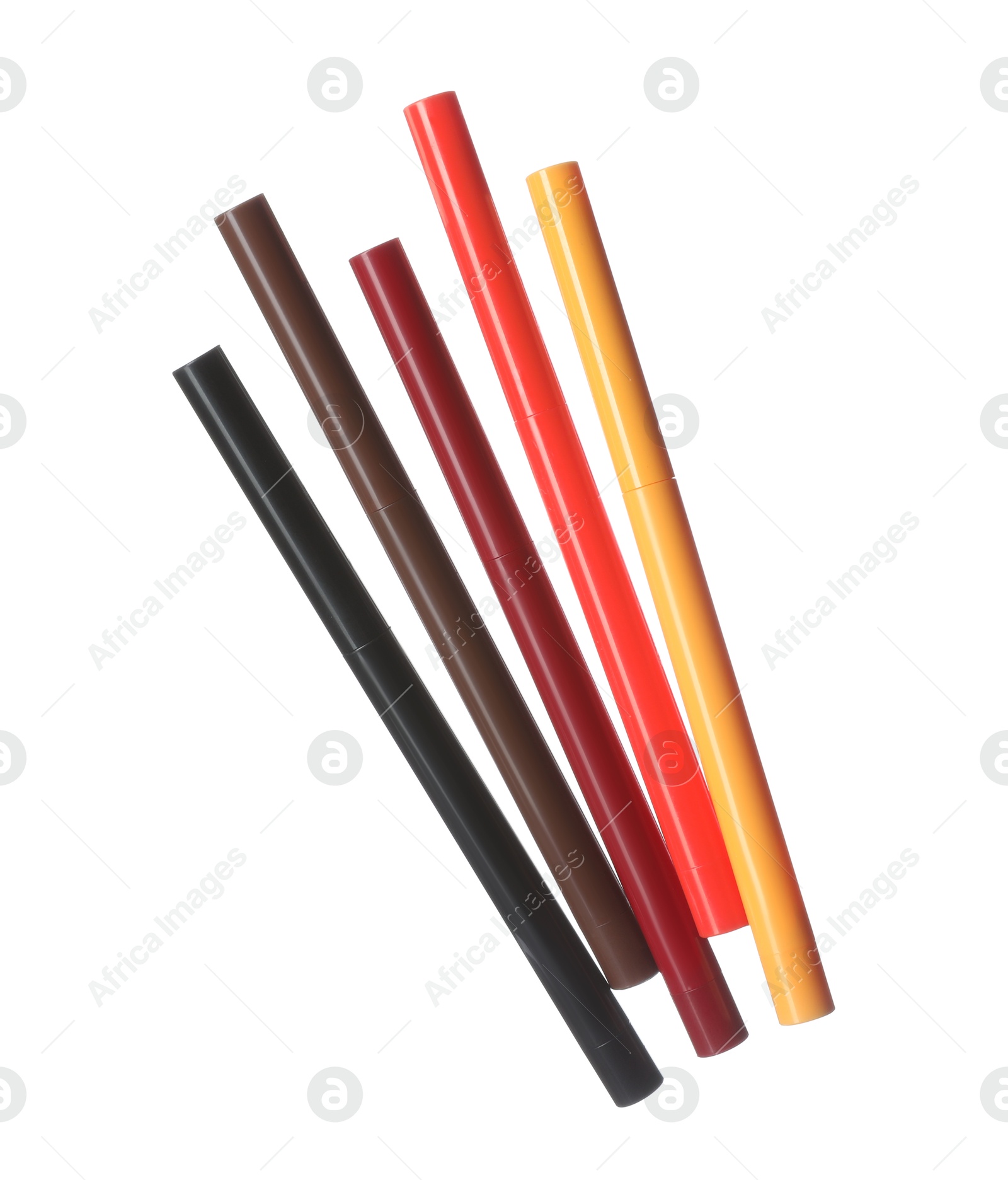 Bright twist up eye pencils isolated on white Photo of Bright twist up eye pencils isolated on white