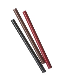 Photo of Bright twist up eye pencils isolated on white