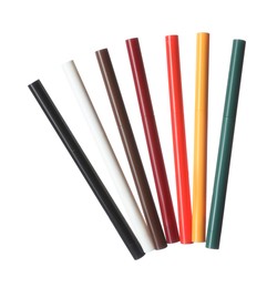 Photo of Bright twist up eye pencils isolated on white