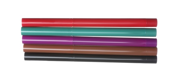 Photo of Bright twist up eye pencils isolated on white