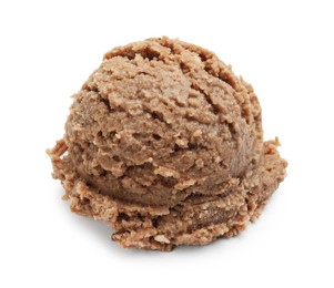 Photo of One scoop of delicious ice cream on white background