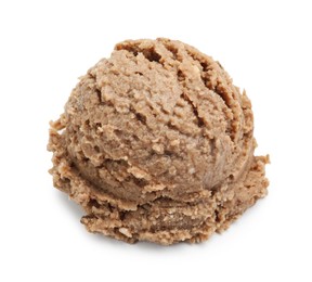 Photo of One scoop of delicious ice cream on white background