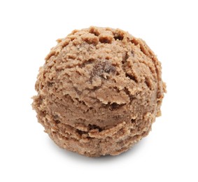 Photo of One scoop of delicious ice cream on white background