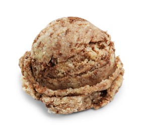 Photo of One scoop of delicious ice cream on white background