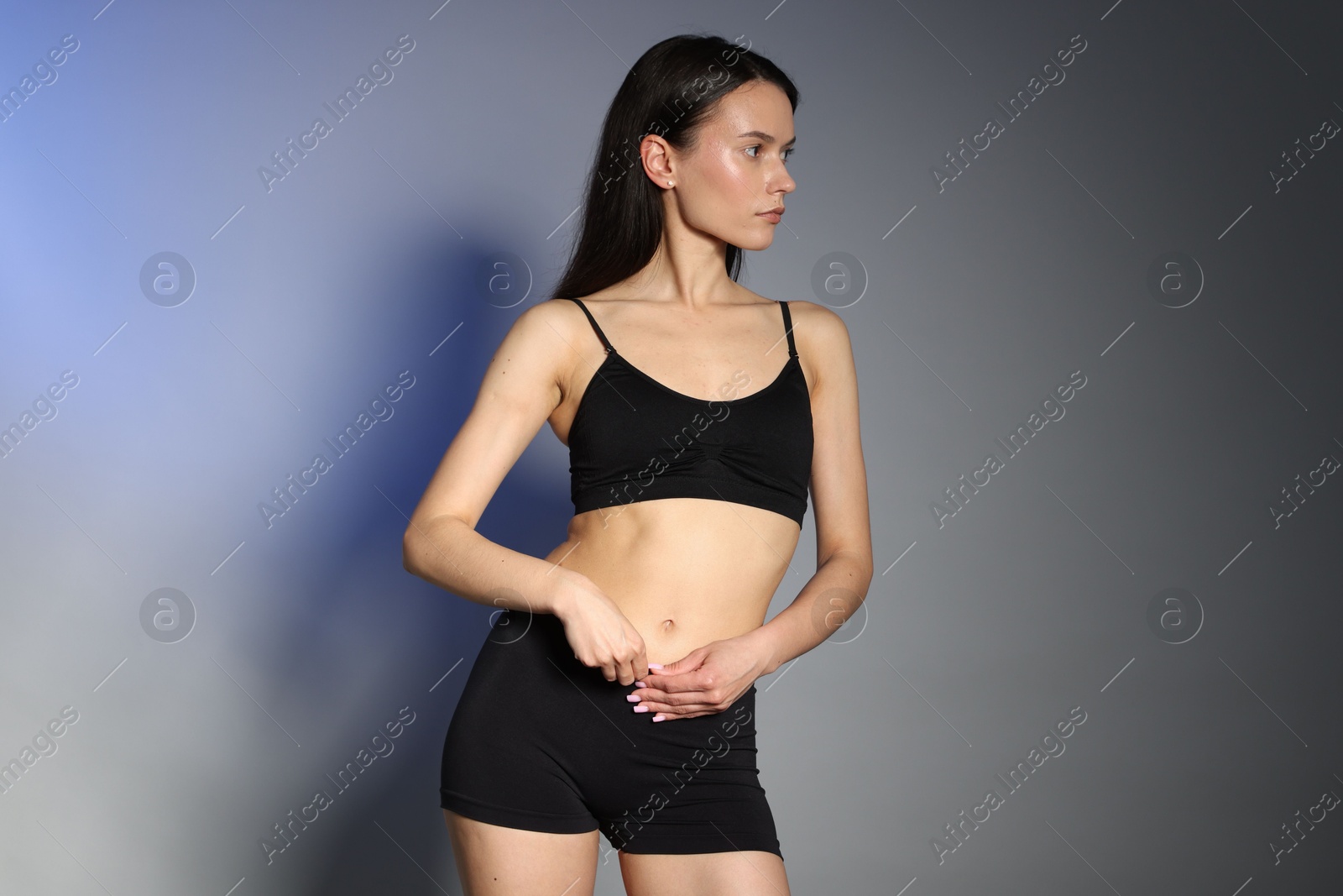 Beautiful woman with perfect slim body in studio Photo of Beautiful woman with perfect slim body in studio