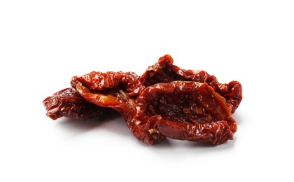 Photo of Delicious sun dried tomatoes isolated on white