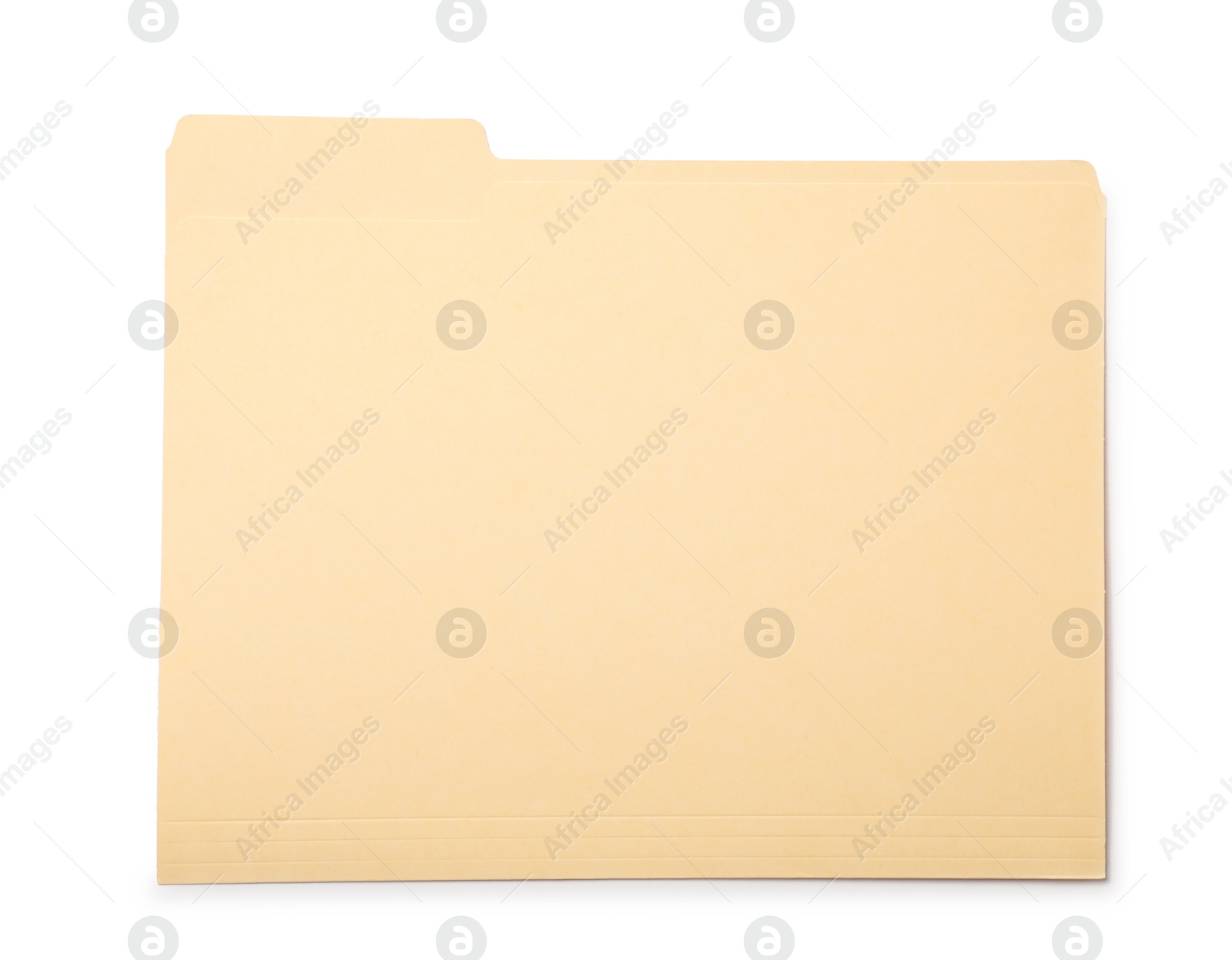 One paper file folder isolated on white, top view Photo of One paper file folder isolated on white, top view