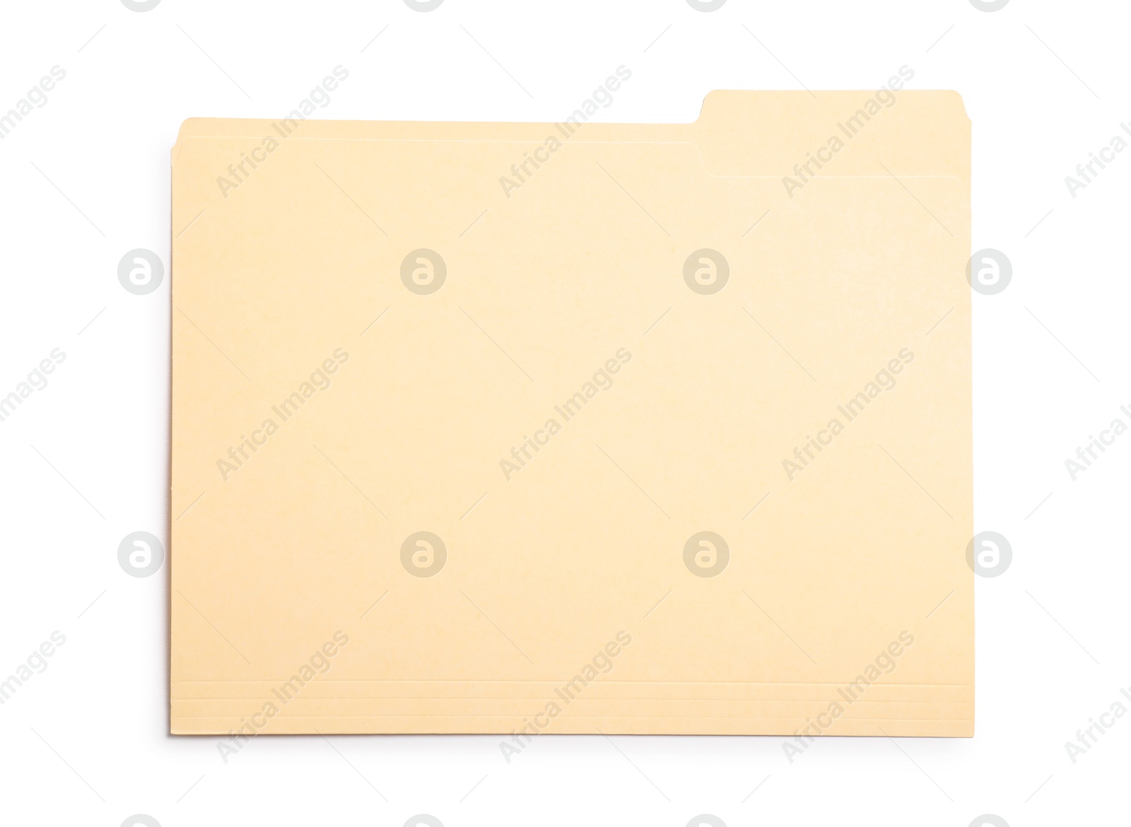 One paper file folder isolated on white, top view Photo of One paper file folder isolated on white, top view