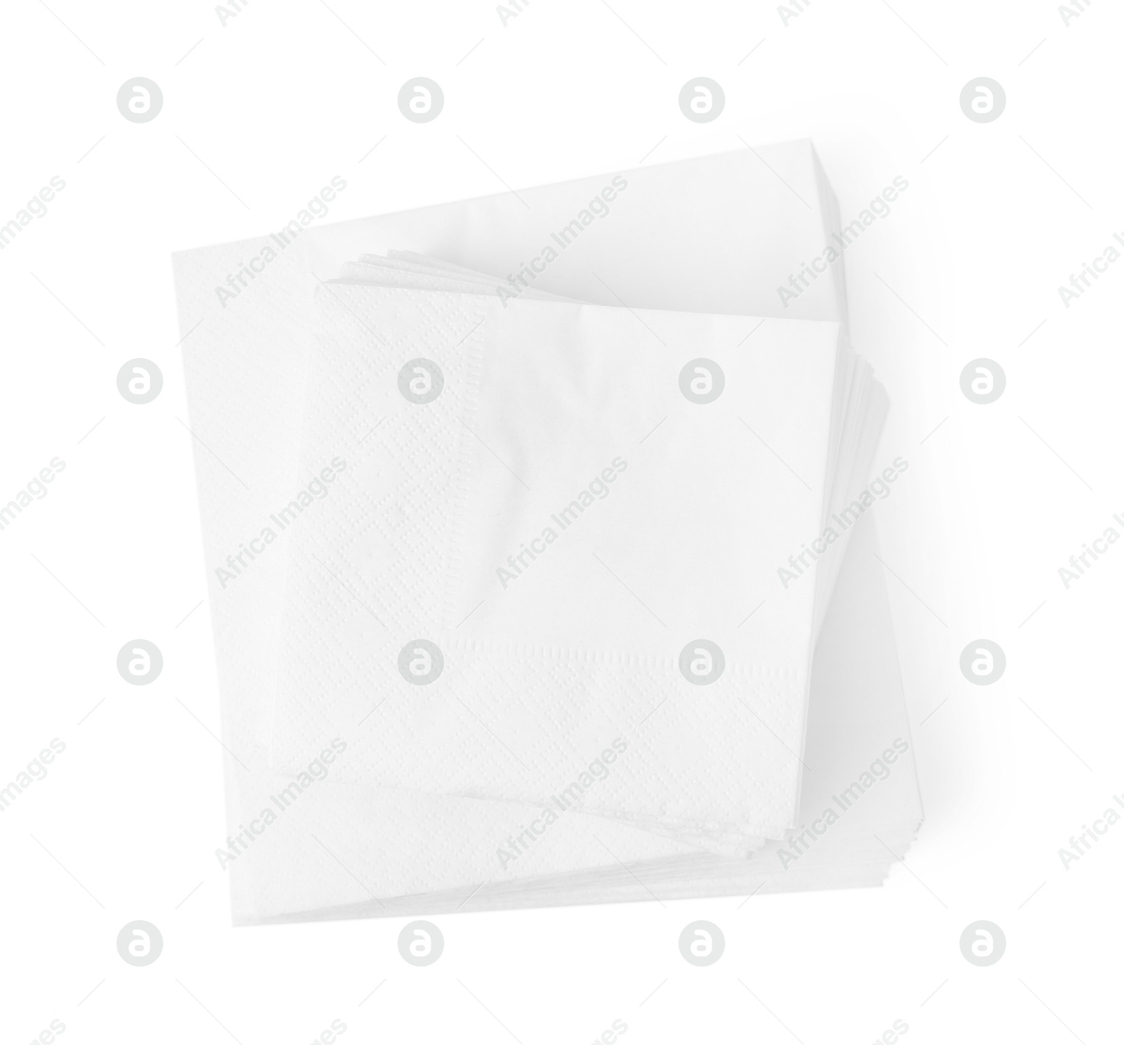 Stack of disposable paper handkerchiefs isolated on white, top view Photo of Stack of disposable paper handkerchiefs isolated on white, top view
