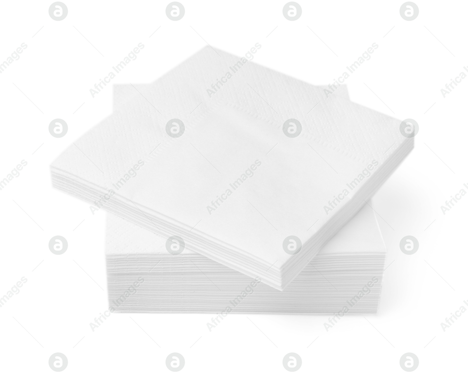 Stack of disposable paper handkerchiefs isolated on white Photo of Stack of disposable paper handkerchiefs isolated on white
