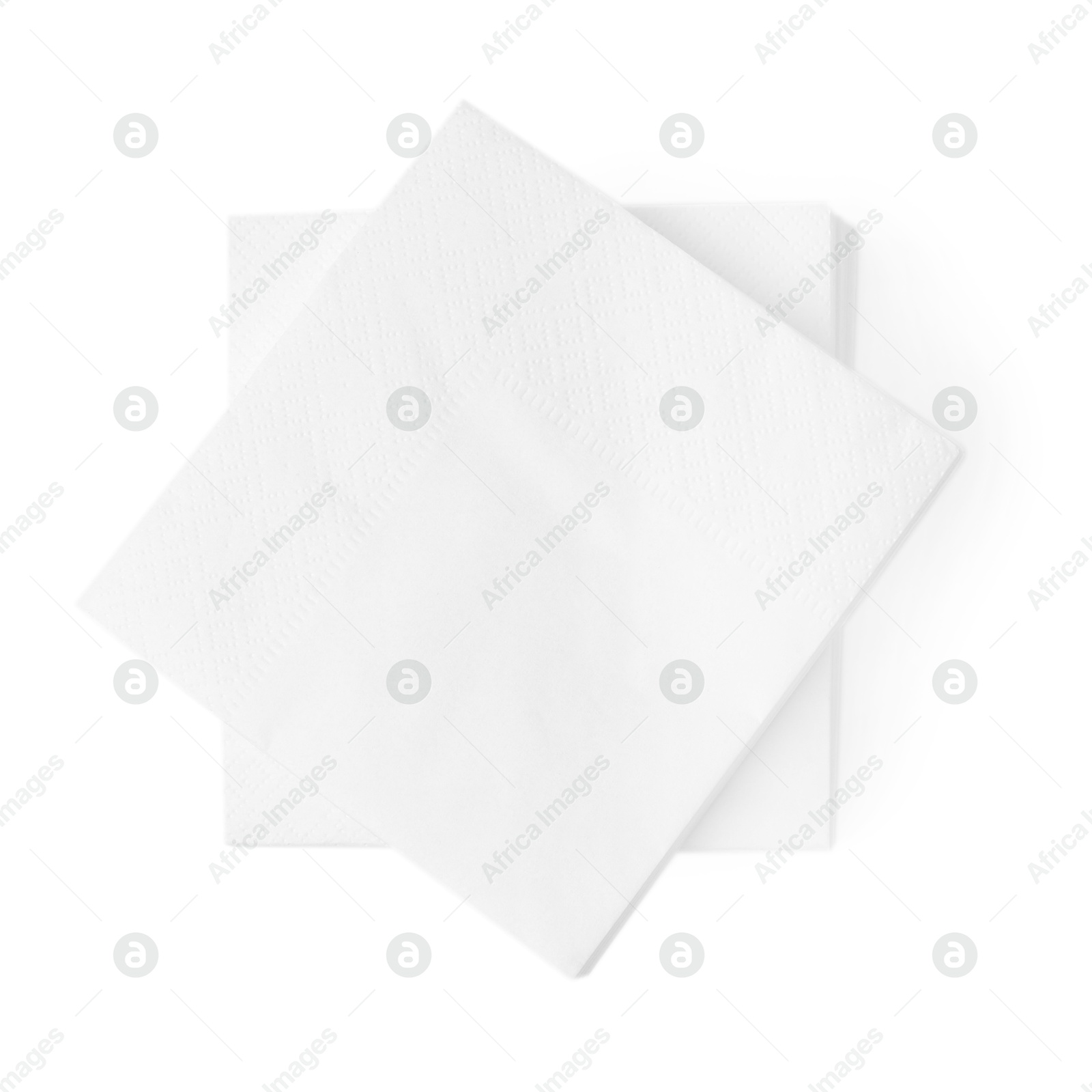 Stack of disposable paper handkerchiefs isolated on white, top view Photo of Stack of disposable paper handkerchiefs isolated on white, top view