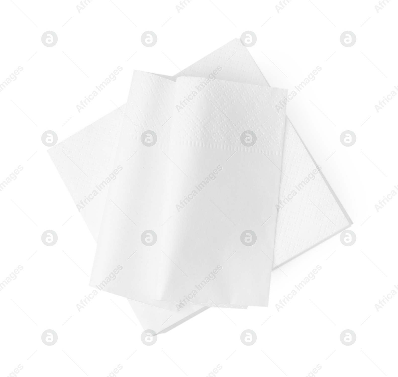 Stack of disposable paper handkerchiefs isolated on white, top view Photo of Stack of disposable paper handkerchiefs isolated on white, top view