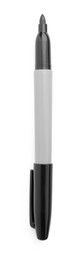Photo of One black marker isolated on white, top view