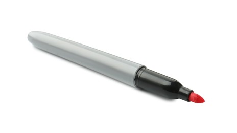 Photo of One red color marker isolated on white