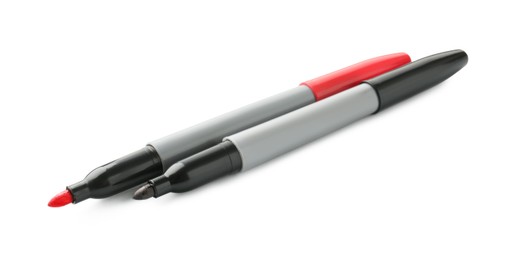 Photo of Two bright color markers isolated on white