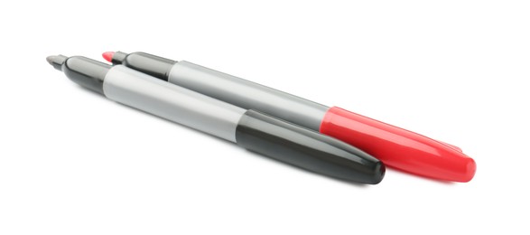 Photo of Two bright color markers isolated on white