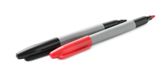Photo of Two bright color markers isolated on white