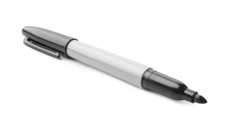 Photo of One black color marker isolated on white