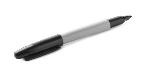 Photo of One black color marker isolated on white