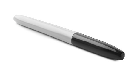 Photo of One black color marker isolated on white