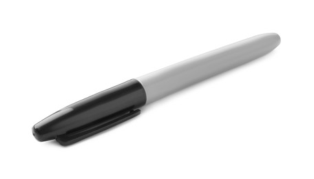 Photo of One black color marker isolated on white