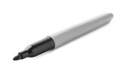 Photo of One black color marker isolated on white