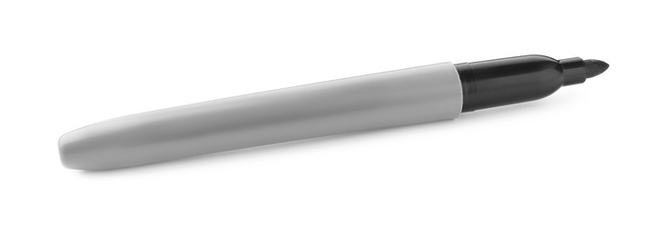Photo of One black color marker isolated on white