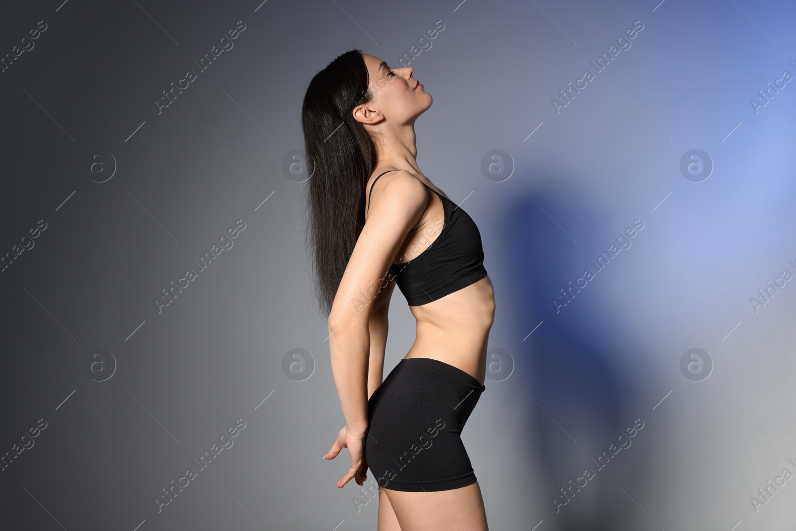 Beautiful woman with perfect slim body in studio Photo of Beautiful woman with perfect slim body in studio