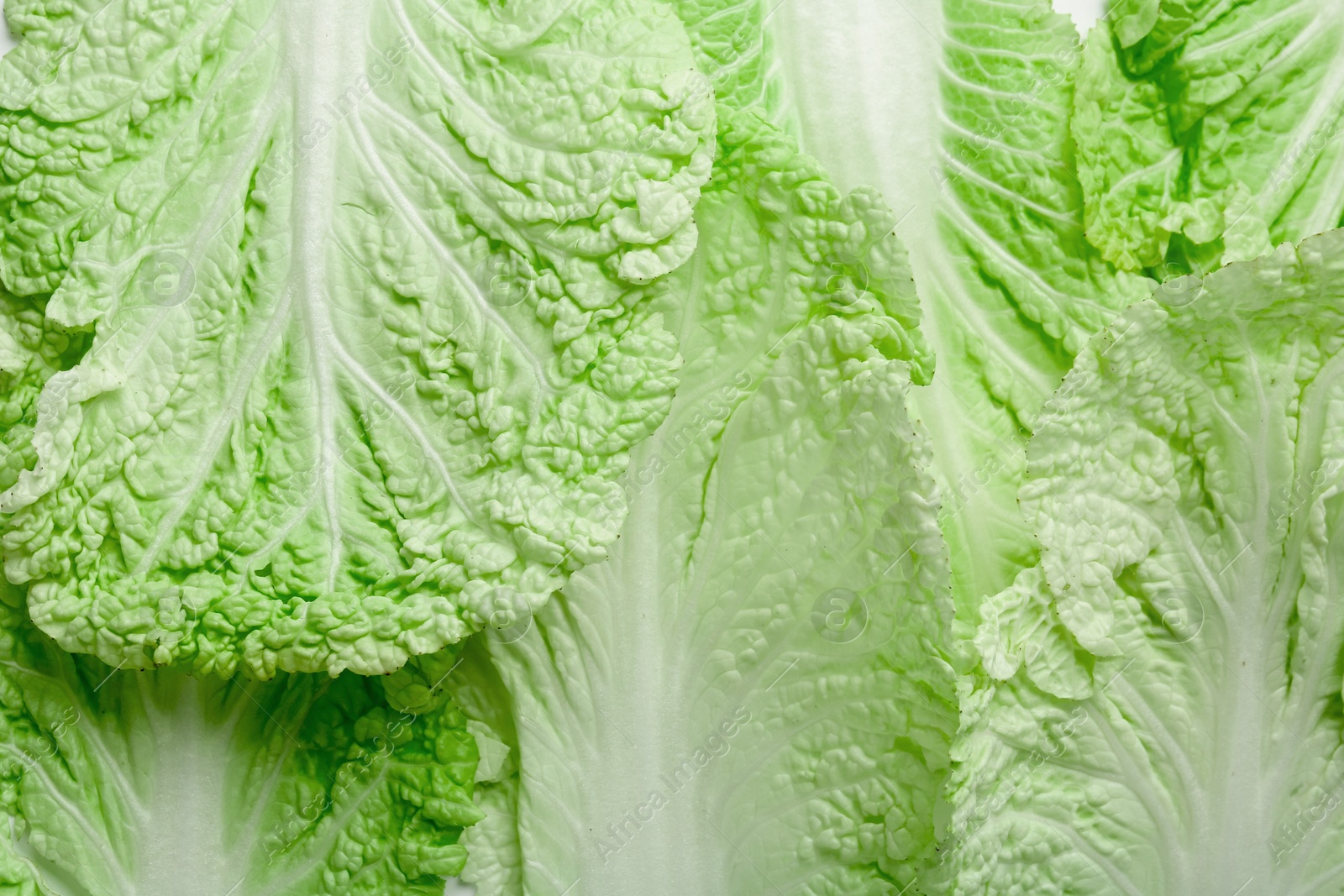 Leaves of fresh Chinese cabbage as background, top view Photo of Leaves of fresh Chinese cabbage as background, top view