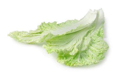 Photo of Leaves of fresh Chinese cabbage isolated on white