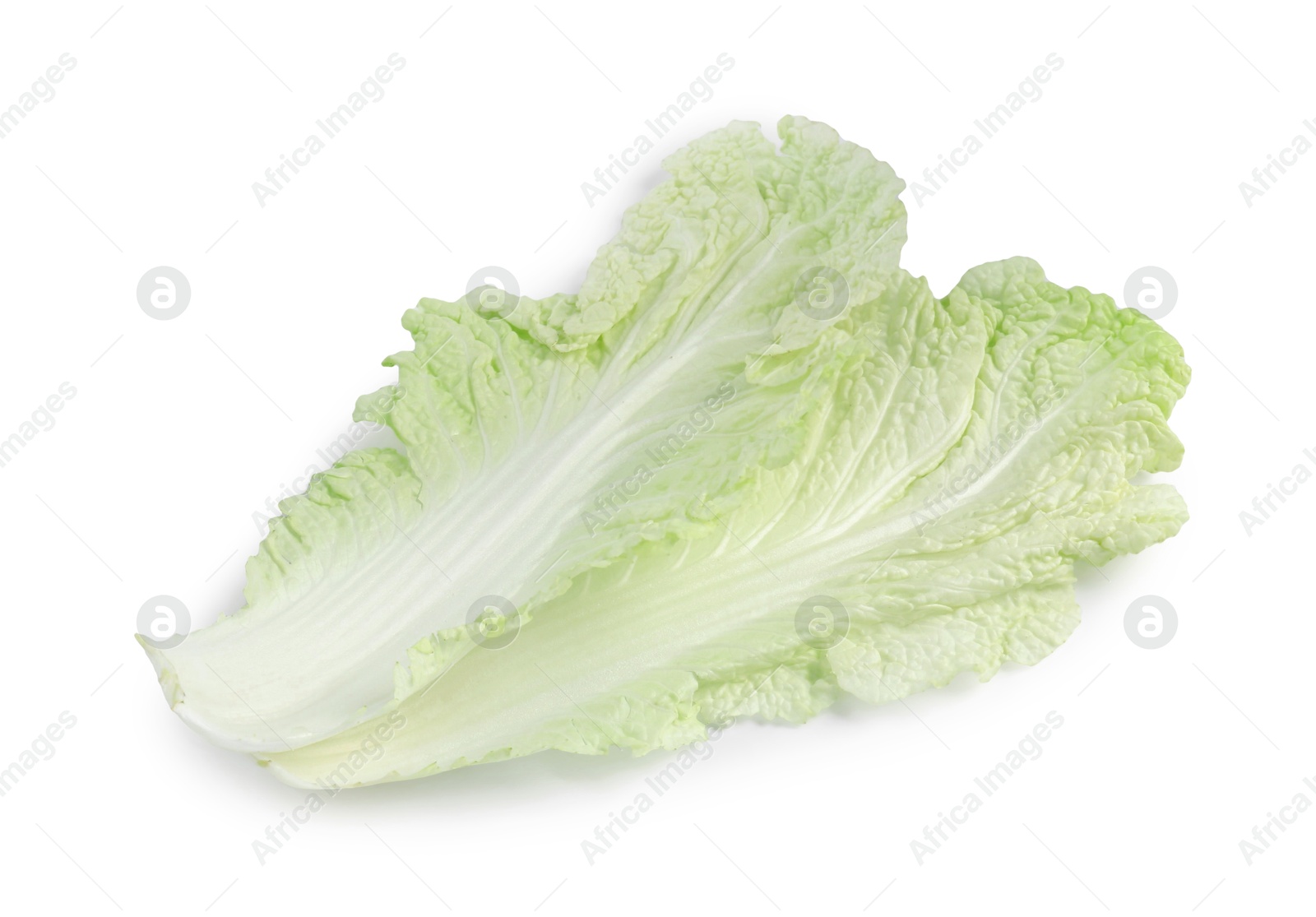 Leaves of fresh Chinese cabbage isolated on white Photo of Leaves of fresh Chinese cabbage isolated on white