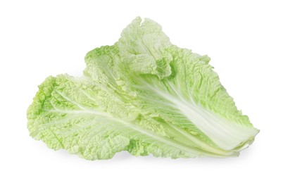 Photo of Leaves of fresh Chinese cabbage isolated on white