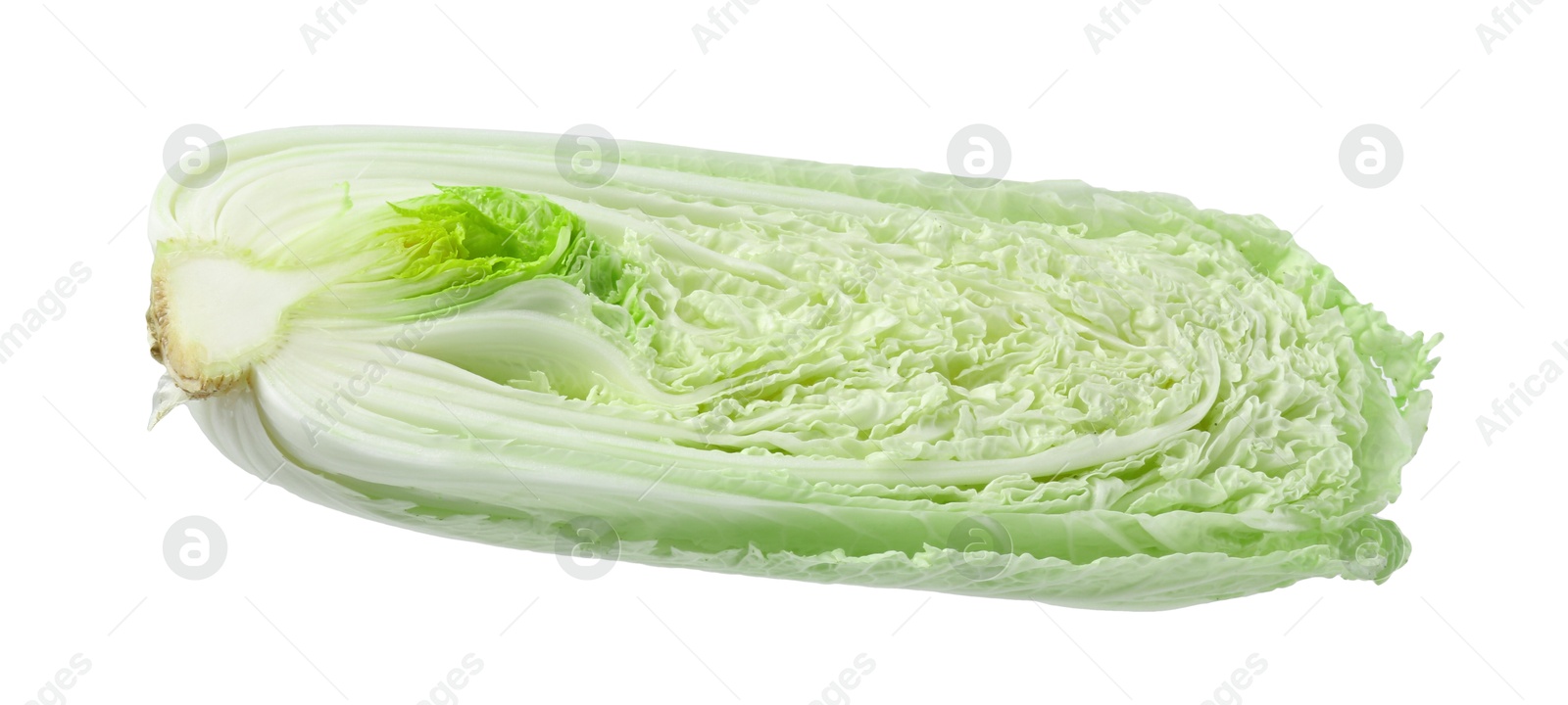 Half of fresh Chinese cabbage isolated on white Photo of Half of fresh Chinese cabbage isolated on white
