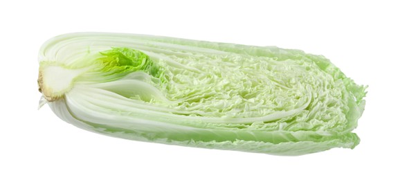 Photo of Half of fresh Chinese cabbage isolated on white