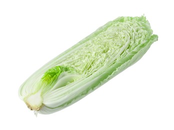Photo of Half of fresh Chinese cabbage isolated on white