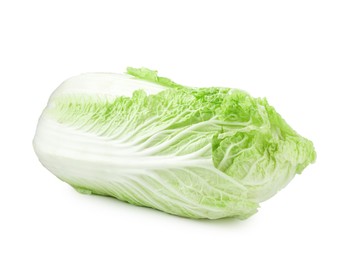 Photo of One fresh Chinese cabbage isolated on white