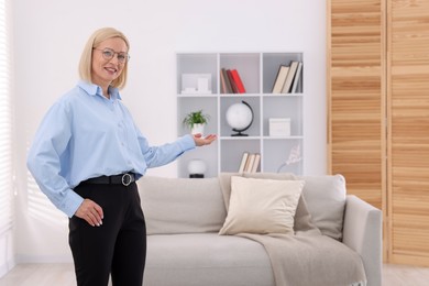 Photo of Professional psychologist in office, space for text