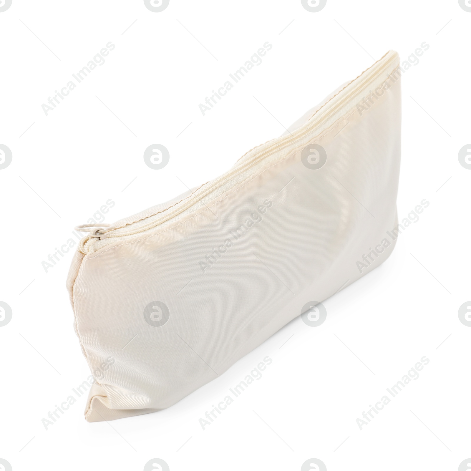 One beige packing cube isolated on white Photo of One beige packing cube isolated on white