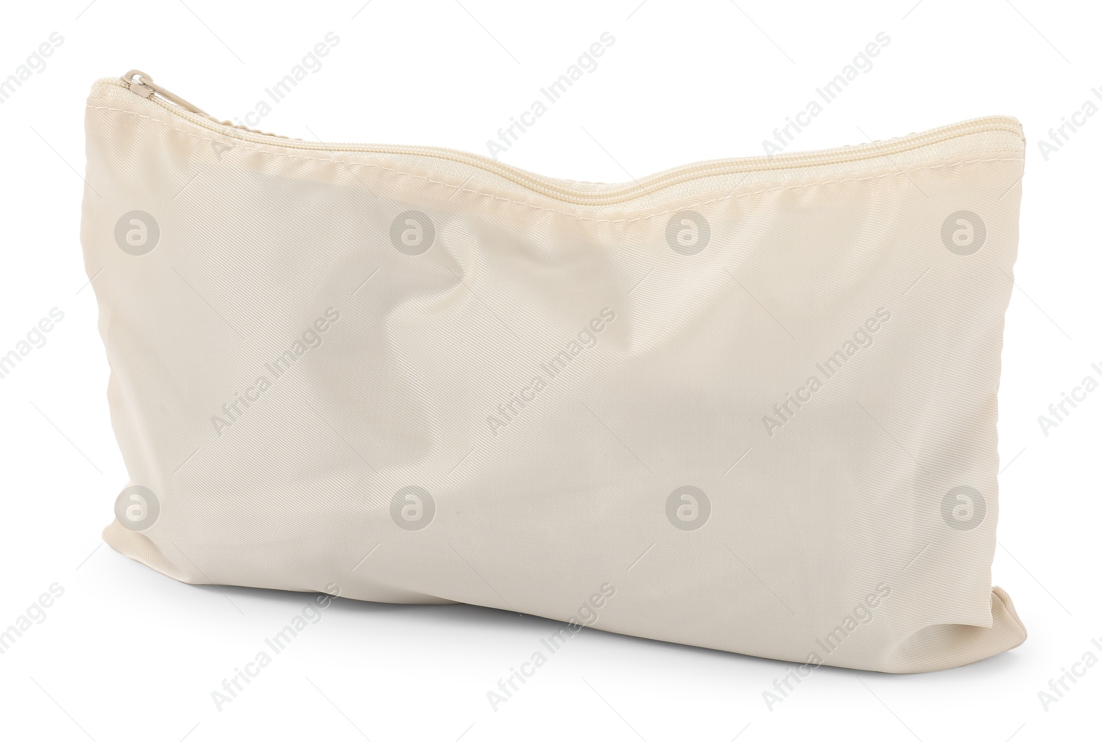 One beige packing cube isolated on white Photo of One beige packing cube isolated on white