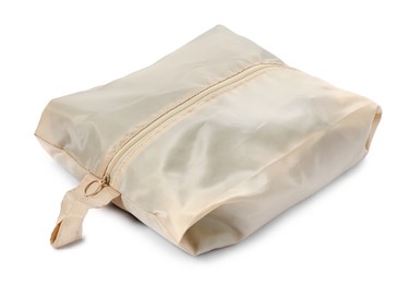 Photo of One beige packing cube isolated on white