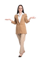 Photo of Full-length portrait of professional psychologist on white background