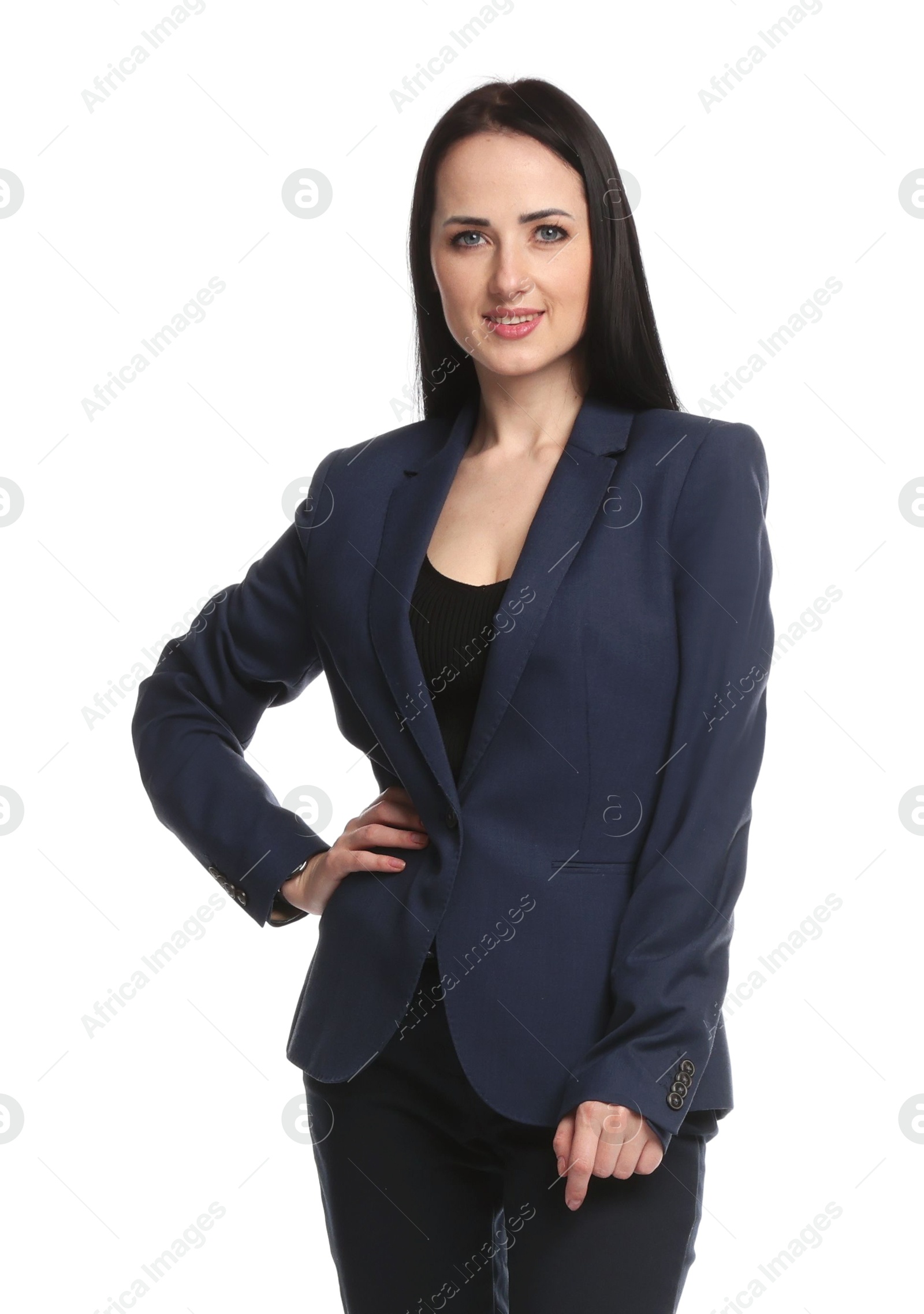 Portrait of professional psychologist on white background Photo of Portrait of professional psychologist on white background